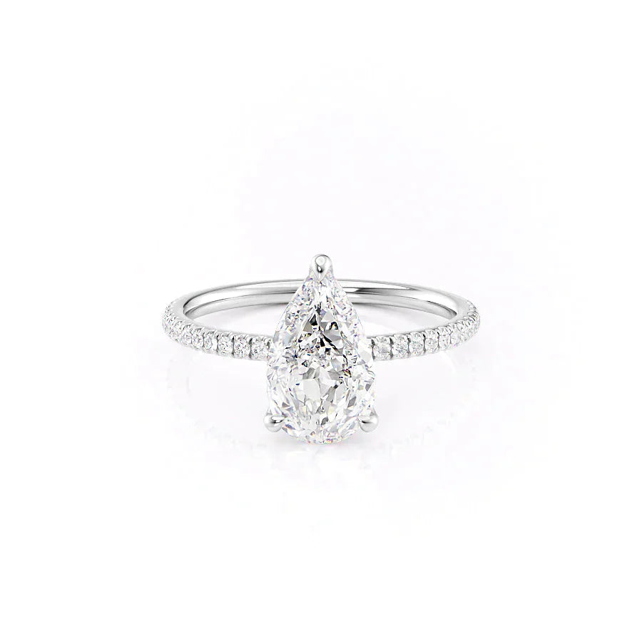 The Pave Nelly Set With A 1 Carat Pear Lab Diamond