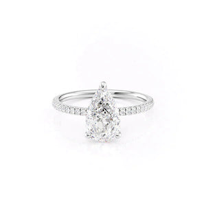 The Pave Nelly Set With A 2.5 Carat Pear Lab Diamond