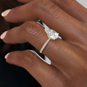 The Pave Nelly Set With A 2 Carat Pear Lab Diamond