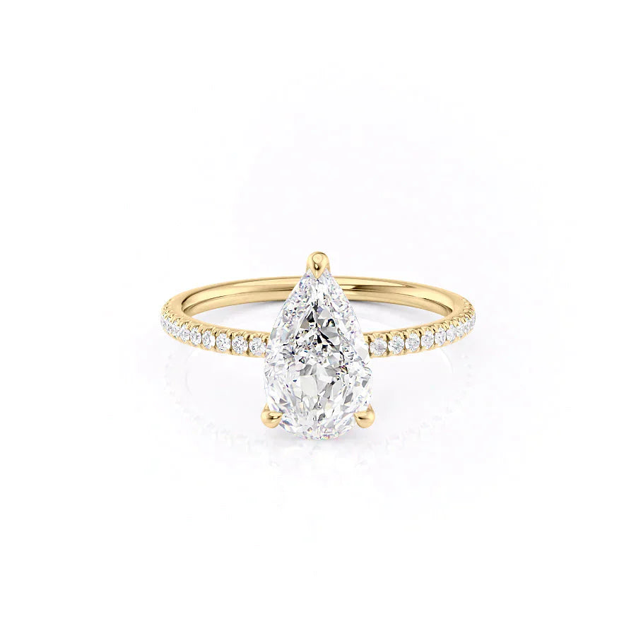 The Pave Nelly Set With A 1 Carat Pear Lab Diamond
