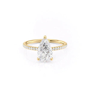 The Pave Nelly Set With A 1.5 Carat Pear Moissanite