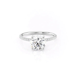 The Pave Nelly Set With A 3 Carat Round Lab Diamond