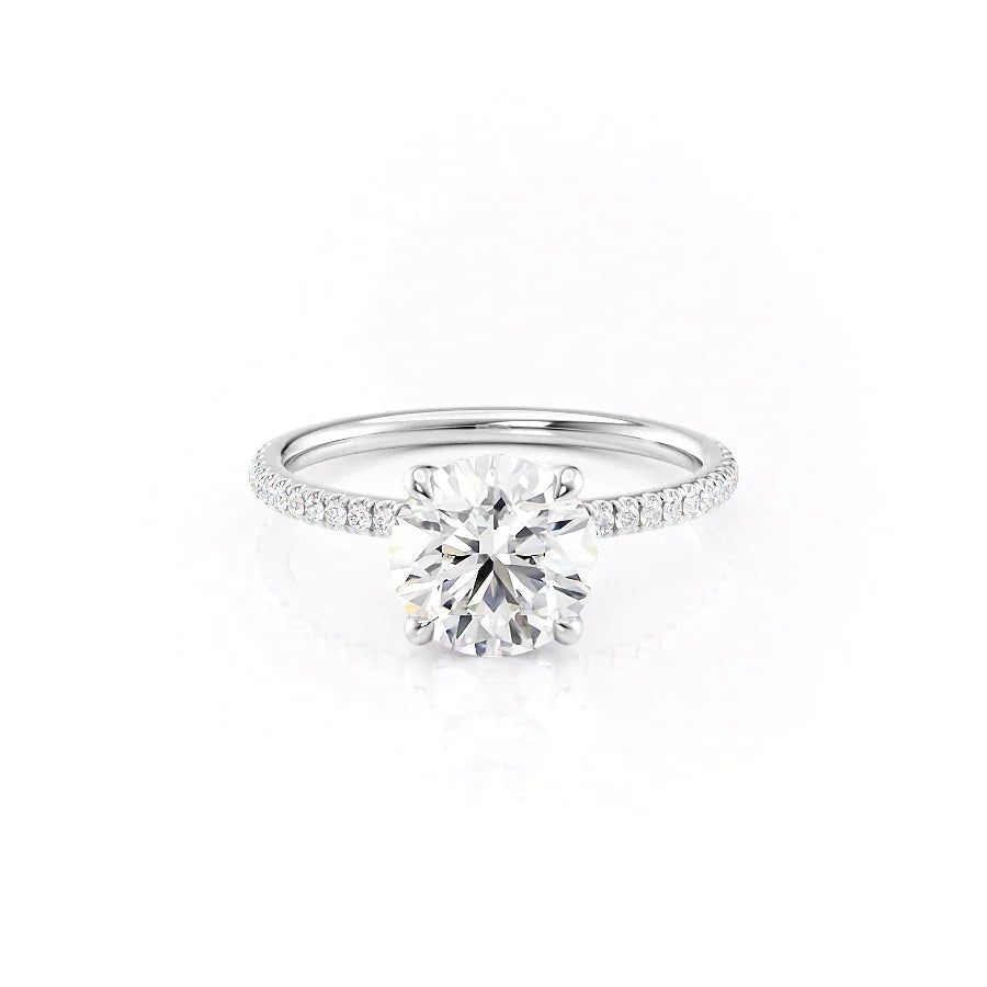 The Pave Nelly Set With A 2.5 Carat Round Lab Diamond