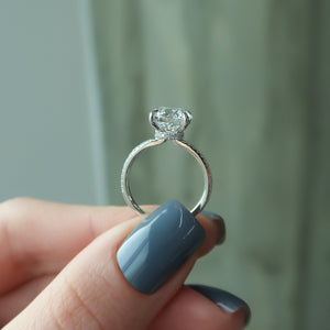 The Pave Nelly Set With A 2.5 Carat Round Lab Diamond
