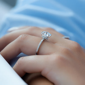 The Pave Nelly Set With A 2.5 Carat Round Lab Diamond