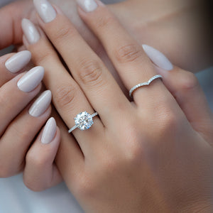 The Pave Nelly Set With A 2.5 Carat Round Lab Diamond