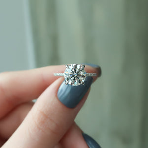 The Pave Nelly Set With A 2.5 Carat Round Lab Diamond