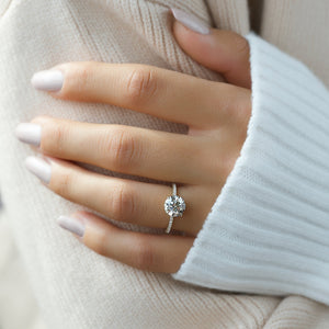 The Pave Nelly Set With A Round Moissanite