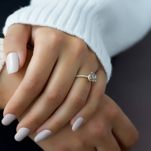 The Pave Nelly Set With A Round Moissanite