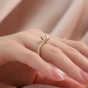The Pave Nelly Set With A Round Moissanite