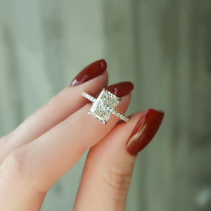 The Pave Nelly Set With A 1 Carat Radiant Lab Diamond