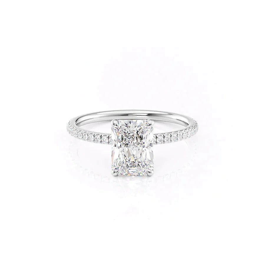 The Pave Nelly Set With A 4.5 Carat Radiant Moissanite