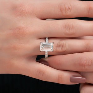 The Pave Nelly Set With A Radiant Moissanite