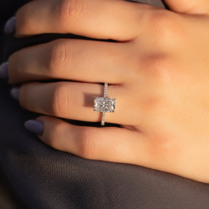 The Pave Nelly Set With A Radiant Moissanite