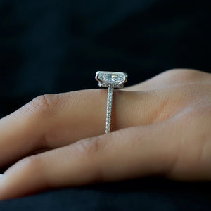 The Pave Nelly Set With A Radiant Moissanite