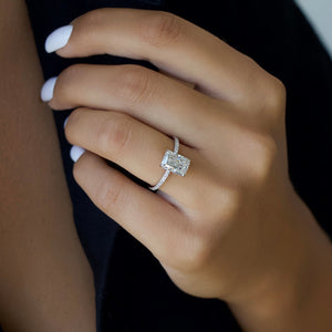 The Pave Nelly Set With A 2 Carat Radiant Lab Diamond
