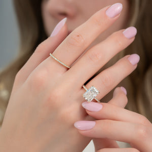 The Pave Nelly Set With A 1 Carat Radiant Lab Diamond