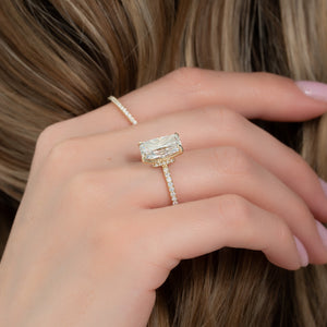 The Pave Nelly Set With A 1 Carat Radiant Lab Diamond