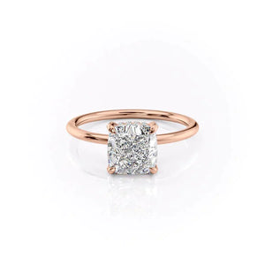 The Crown Kamellie Set With A 3.5 Carat Cushion Moissanite