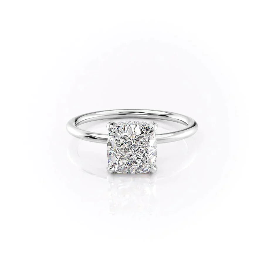 The Crown Kamellie Set With A 1 Carat Cushion Lab Diamond