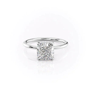 The Crown Kamellie Set With A 3.5 Carat Cushion Moissanite