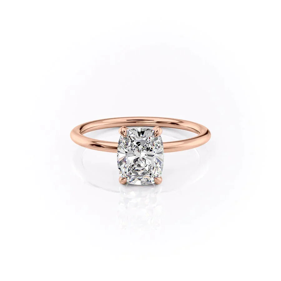 The Crown Kamellie Set With A 3 Carat Elongated Cushion Lab Diamond