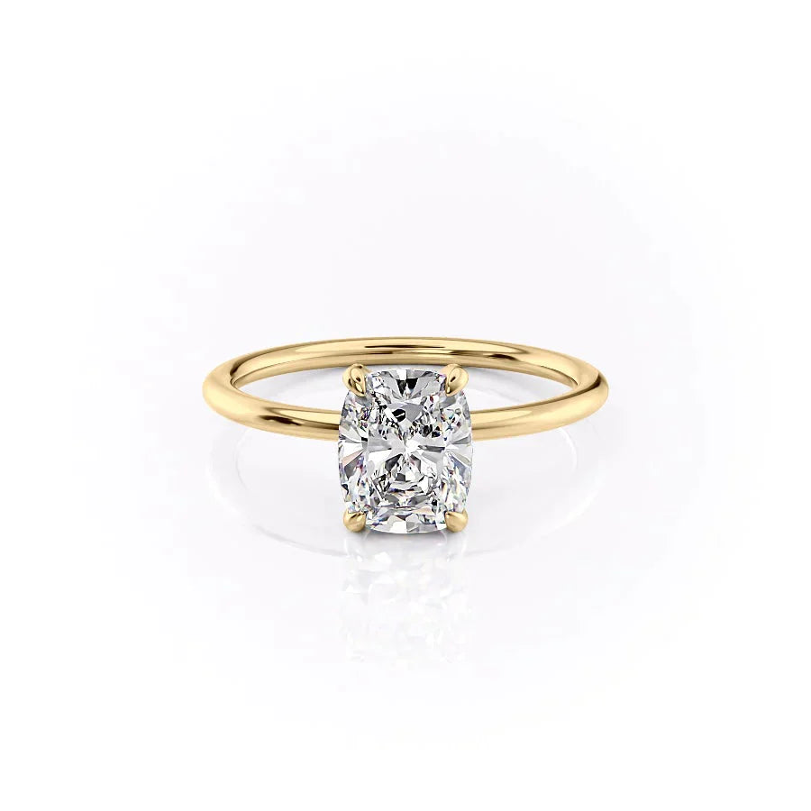 The Crown Kamellie Set With A 2 Carat Elongated Cushion Lab Diamond