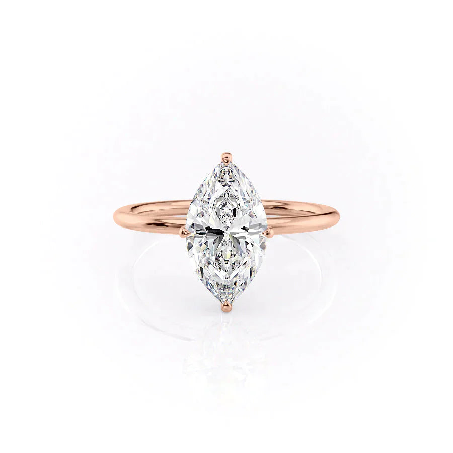 The Crown Kamellie Set With A 2 Carat Marquise Lab Diamond