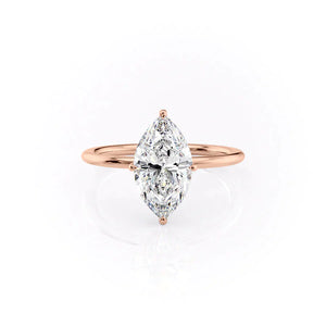 The Crown Kamellie Set With A 2.5 Carat Marquise Lab Diamond