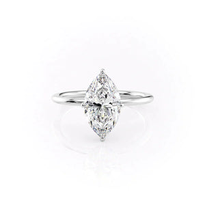 The Crown Kamellie Set With A 2.5 Carat Marquise Lab Diamond