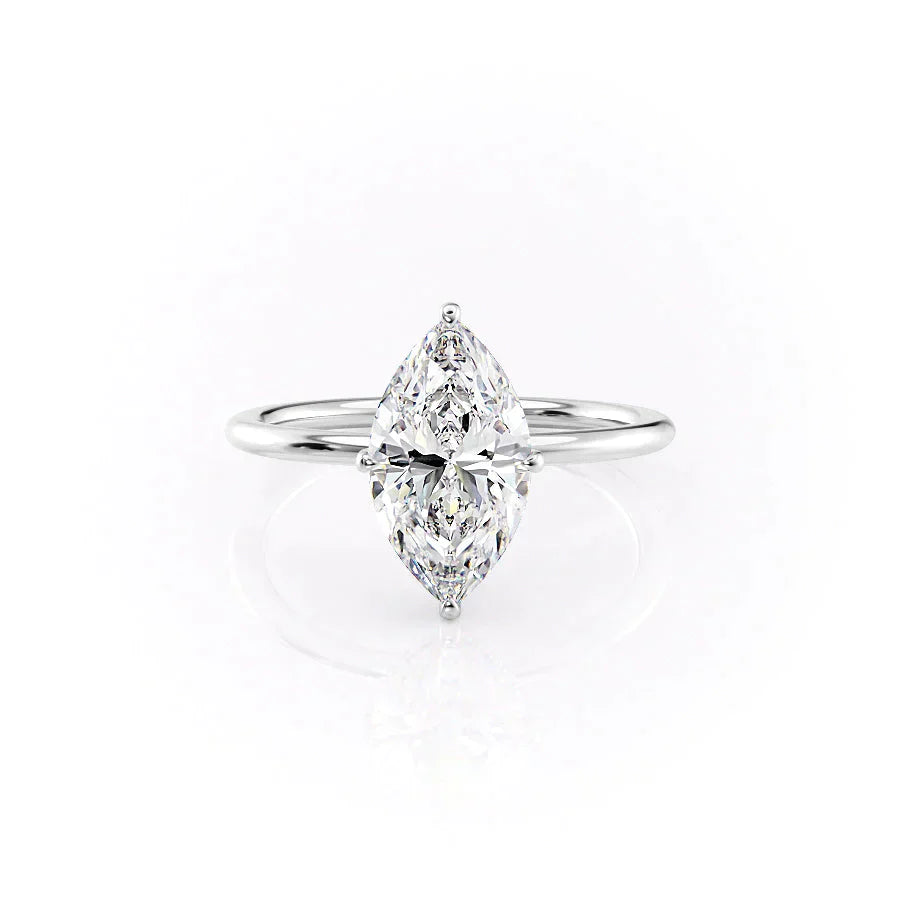 The Crown Kamellie Set With A 1 Carat Marquise Lab Diamond