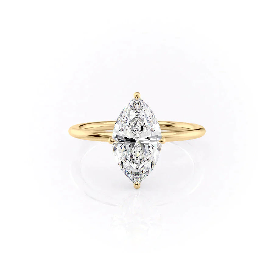 The Crown Kamellie Set With A 2 Carat Marquise Lab Diamond