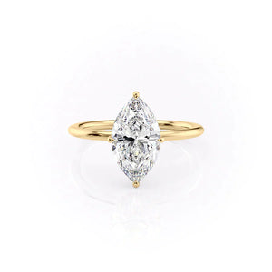 The Crown Kamellie Set With A 1.5 Carat Marquise Lab Diamond
