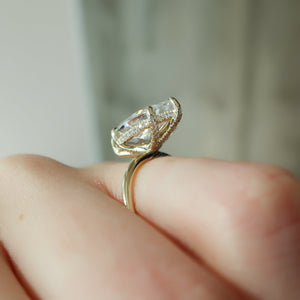 The Crown Kamellie Set With A Marquise Moissanite