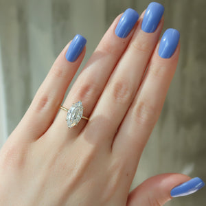 The Crown Kamellie Set With A 1.5 Carat Marquise Lab Diamond