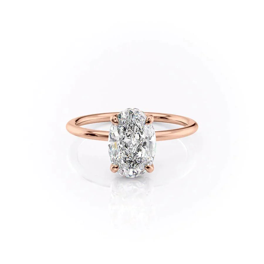 The Crown Kamellie Set With A 3 Carat Oval Lab Diamond