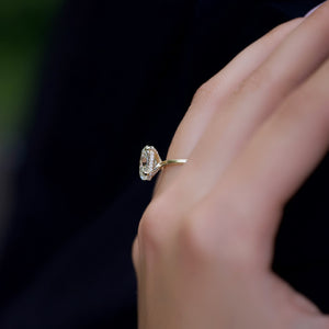 The Crown Kamellie Set With A Oval Moissanite