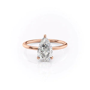 The Crown Kamellie Set With A 1 Carat Pear Lab Diamond