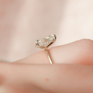 The Crown Kamellie Set With A 2 Carat Pear Lab Diamond