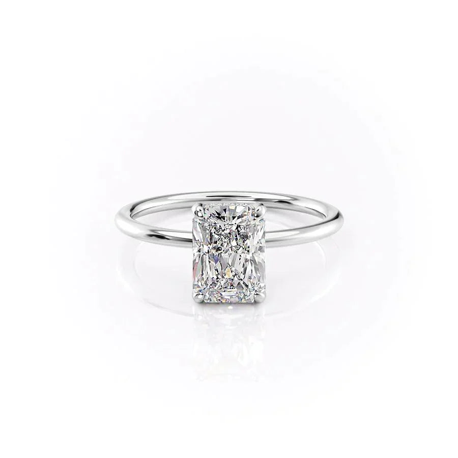 The Crown Kamellie Set With A 1.5 Carat Radiant Lab Diamond