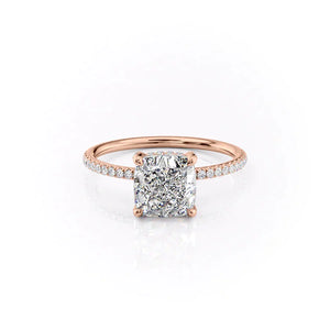 The Pave Crown Kamellie Set With A 3 Carat Cushion Lab Diamond
