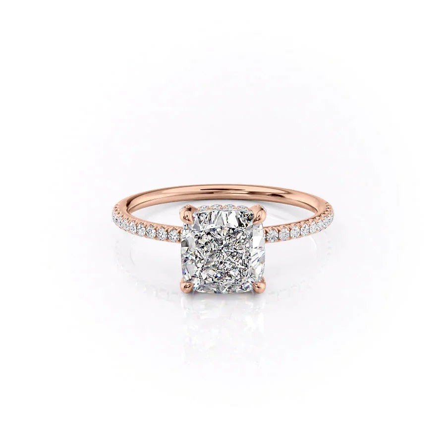 The Pave Crown Kamellie Set With A 5 Carat Cushion Moissanite