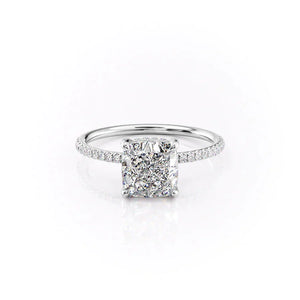 The Pave Crown Kamellie Set With A 1.5 Carat Cushion Moissanite