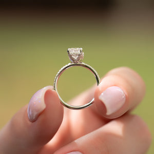 The Pave Crown Kamellie Set With A 1 Carat Emerald Lab Diamond