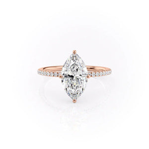 The Pave Crown Kamellie Set With A 4 Carat Marquise Moissanite