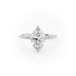 The Pave Crown Kamellie Set With A 2.5 Carat Marquise Lab Diamond