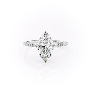The Pave Crown Kamellie Set With A 2.5 Carat Marquise Moissanite