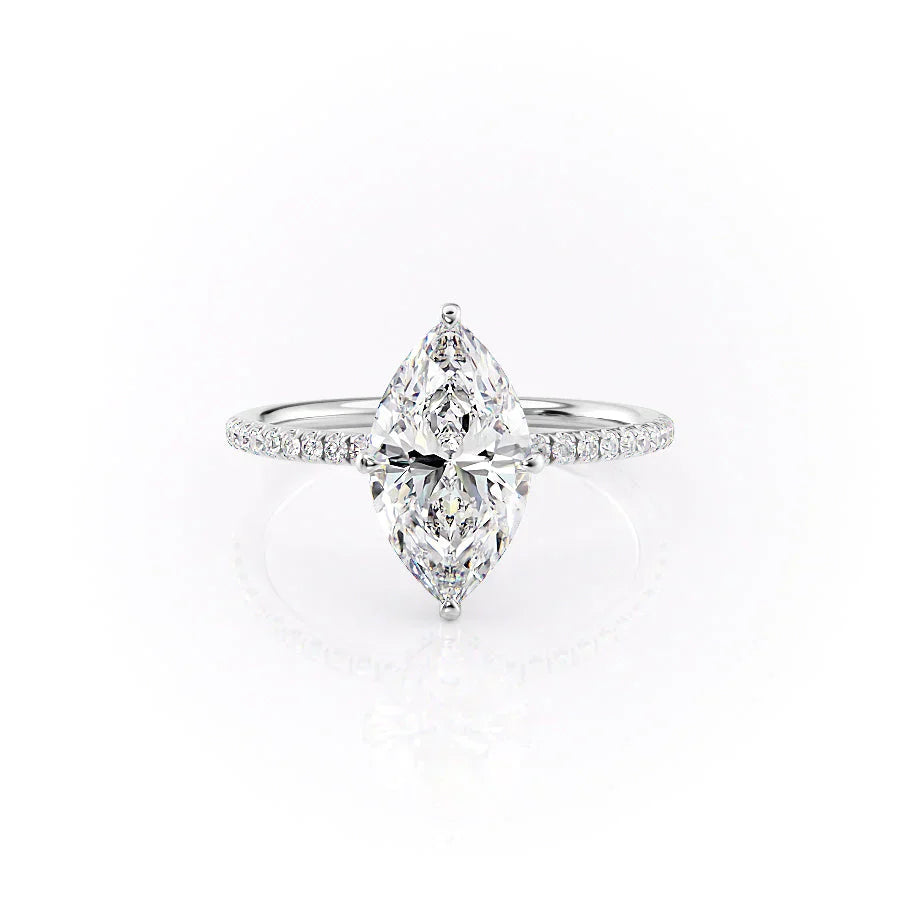 The Pave Crown Kamellie Set With A 4 Carat Marquise Moissanite