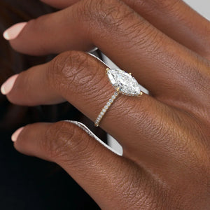 The Pave Crown Kamellie Set With A 3 Carat Marquise Lab Diamond