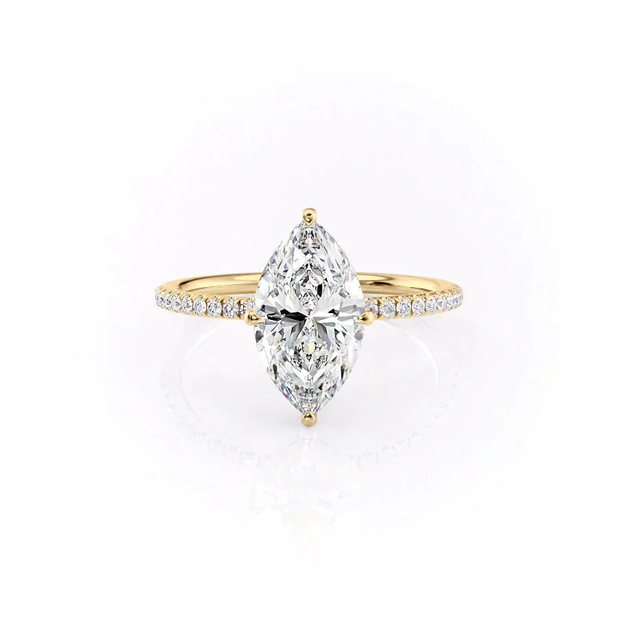 The Pave Crown Kamellie Set With A 1 Carat Marquise Lab Diamond